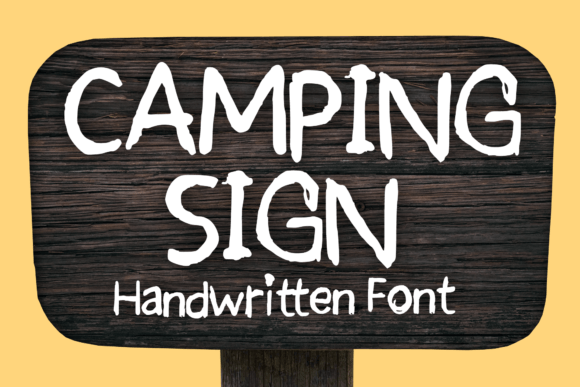 Camping Sign: A Playful Grunge Font for Modern Creators
